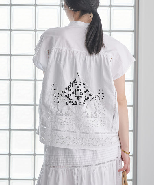 【WEB限定プライス】eru カットワーク刺繍プルオーバー
