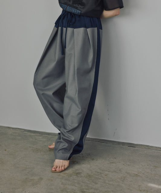 Pqran ツートーンサイドラインパンツ