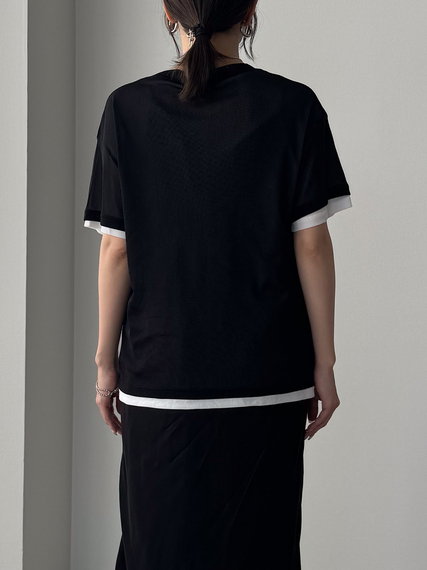 レイヤードニットTシャツ