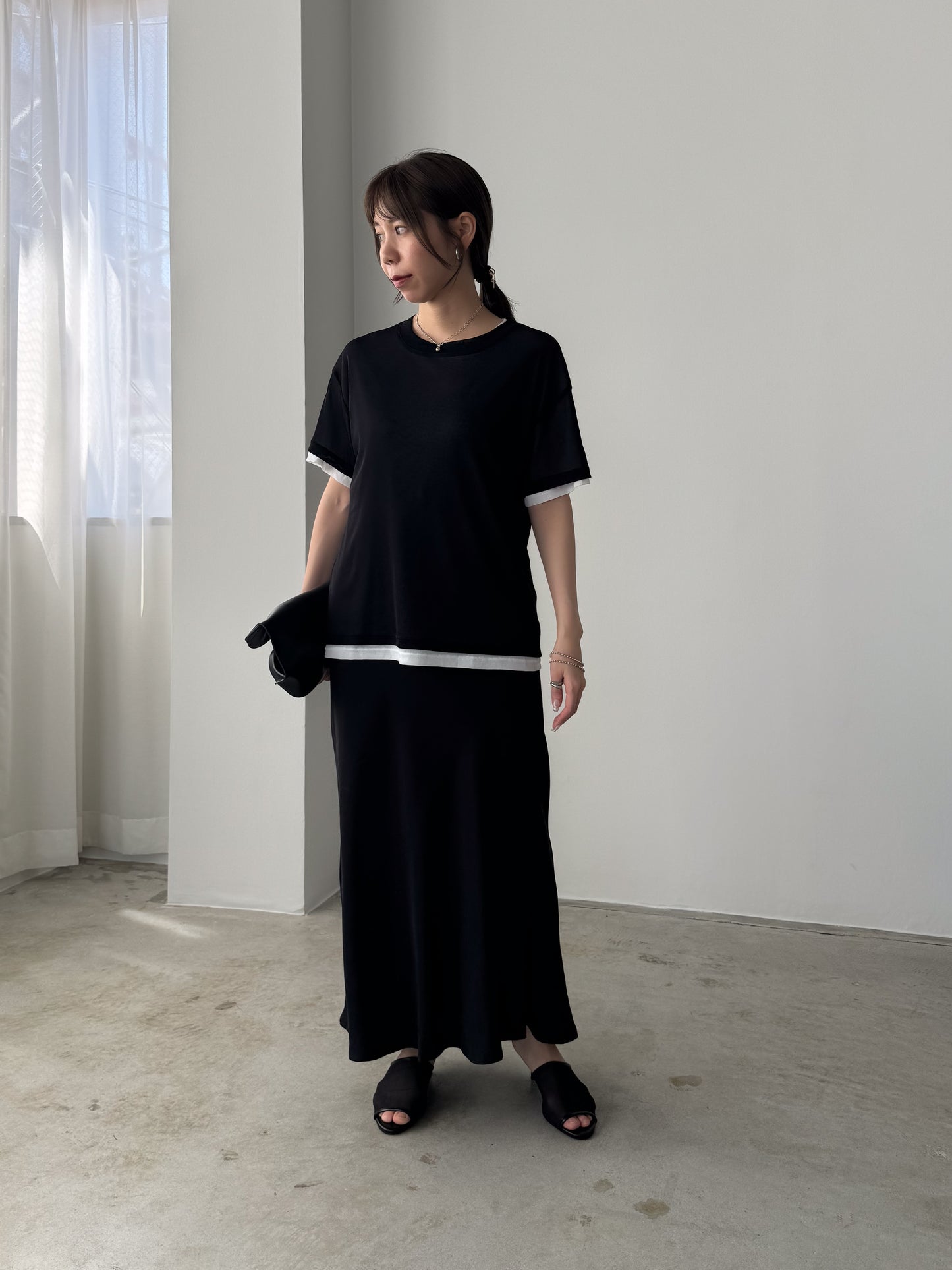 レイヤードニットTシャツ