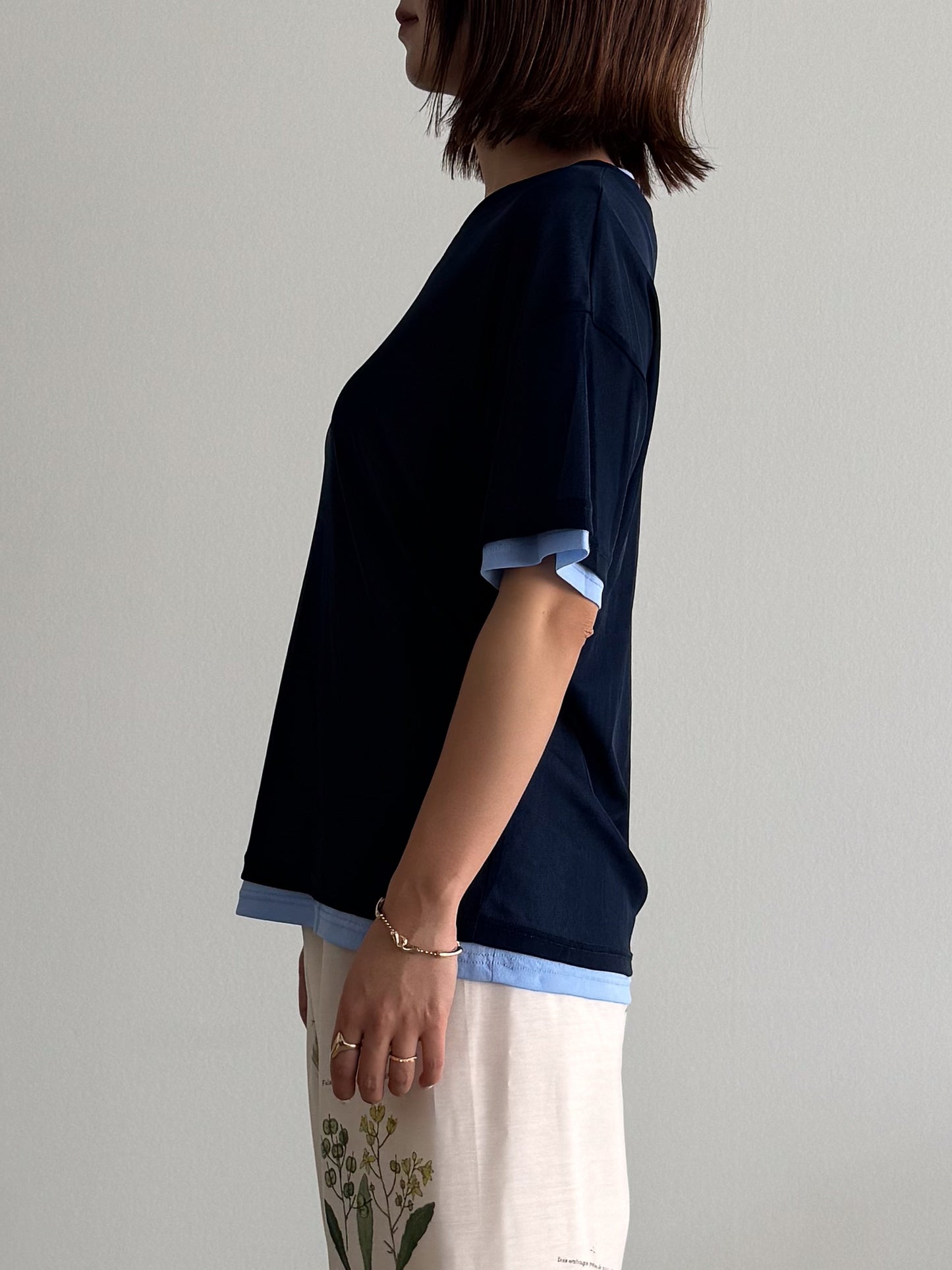 レイヤードニットTシャツ