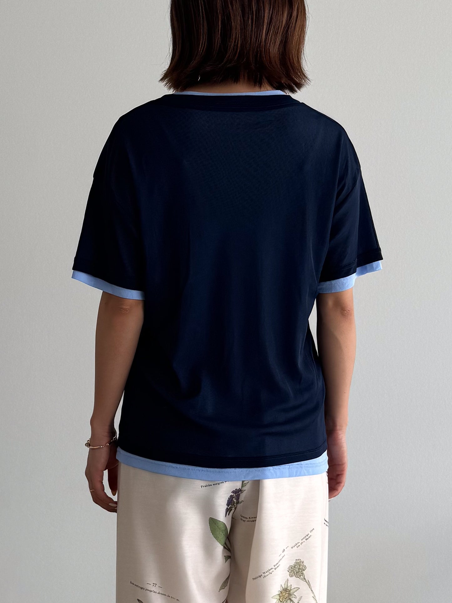 レイヤードニットTシャツ