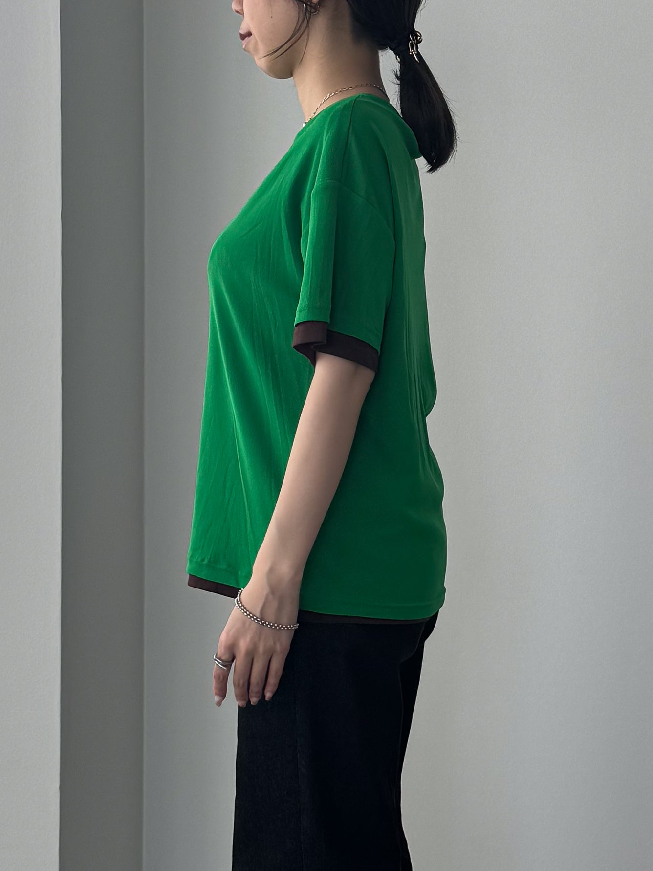レイヤードニットTシャツ