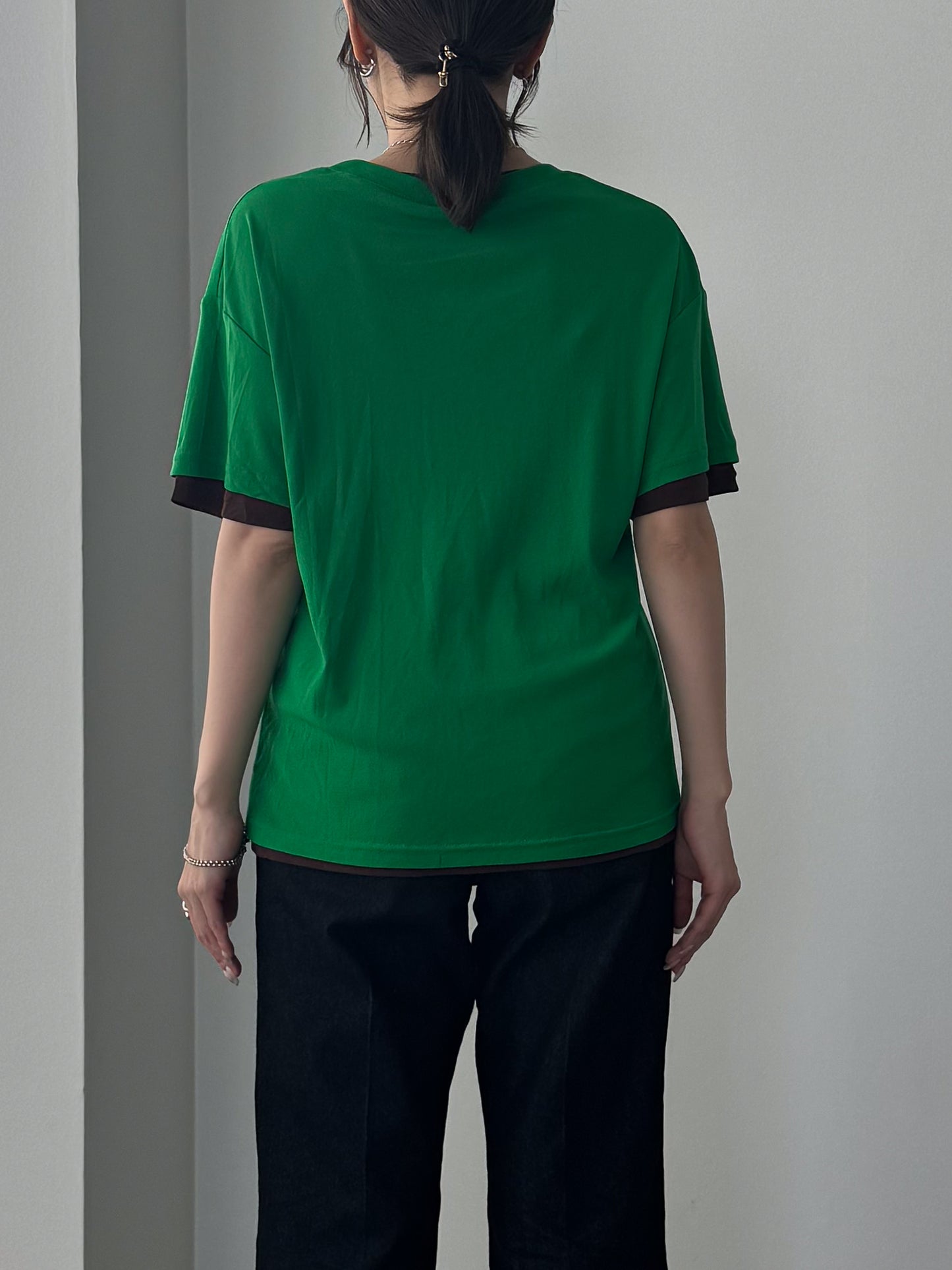 レイヤードニットTシャツ