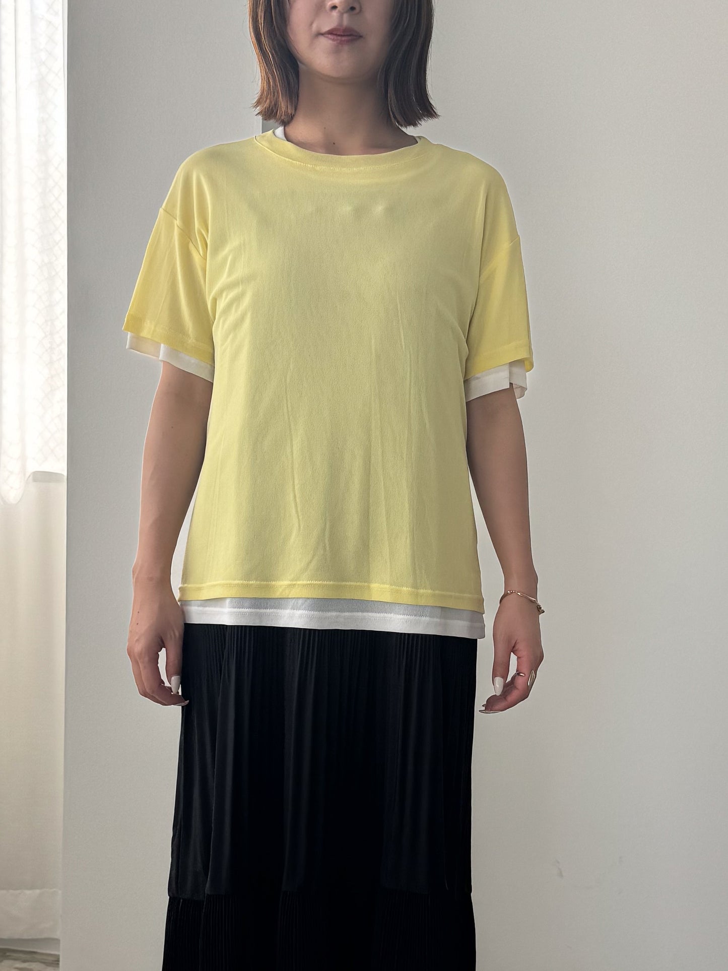 レイヤードニットTシャツ