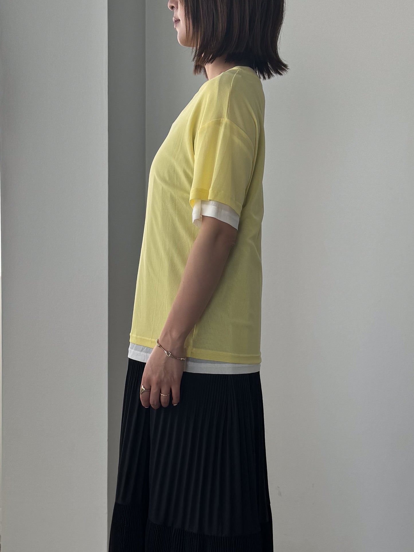 レイヤードニットTシャツ