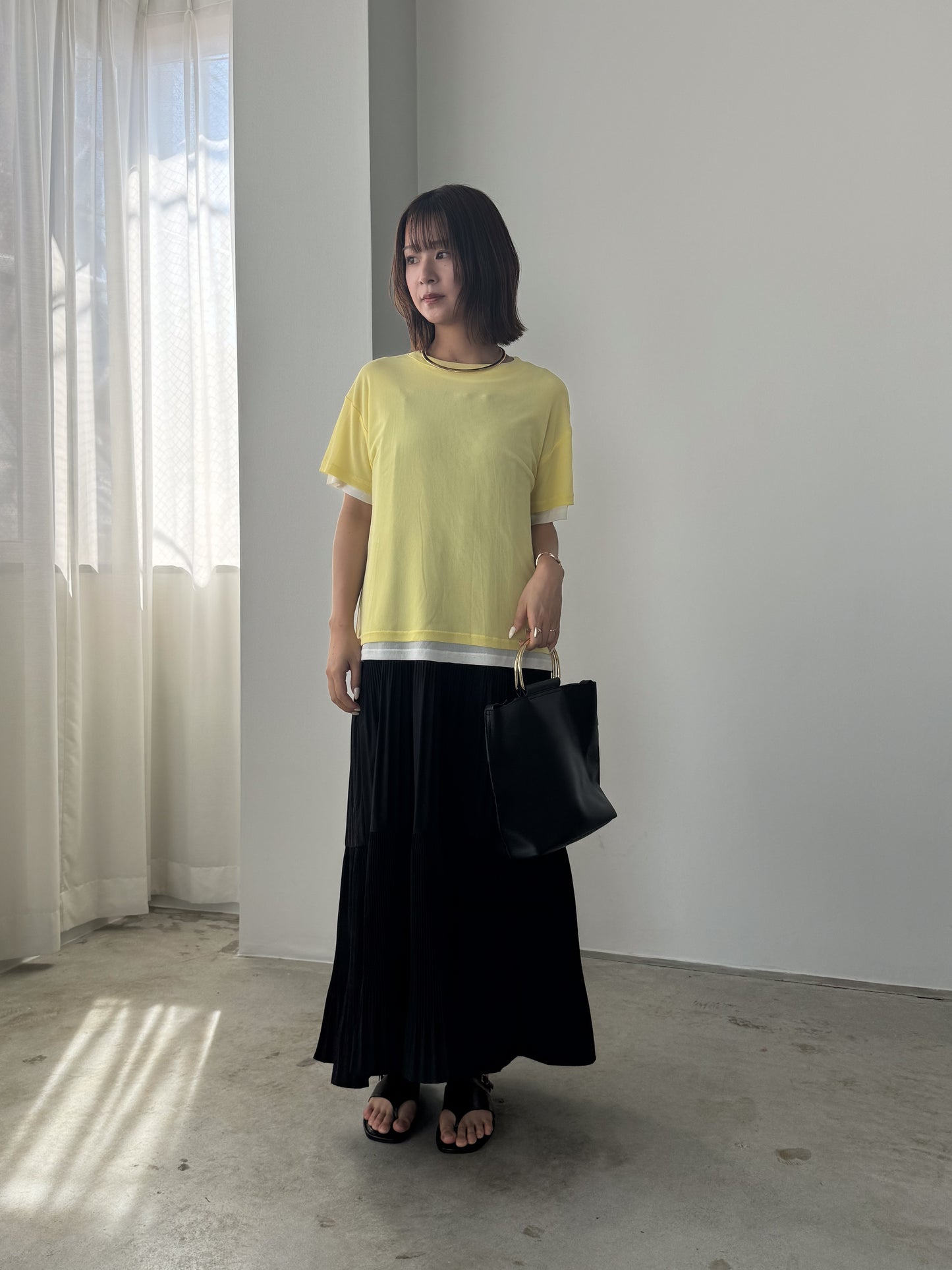 レイヤードニットTシャツ