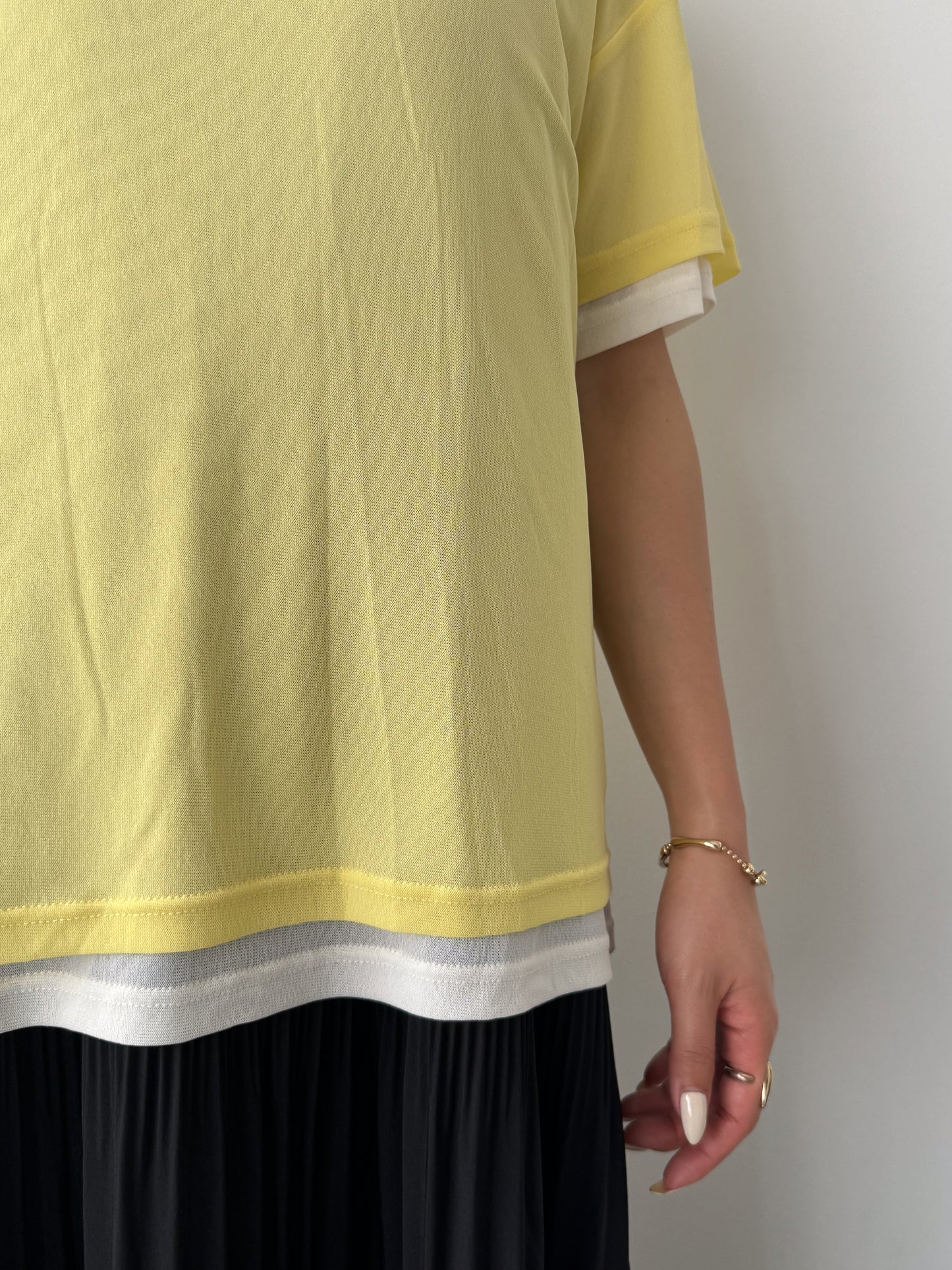 レイヤードニットTシャツ