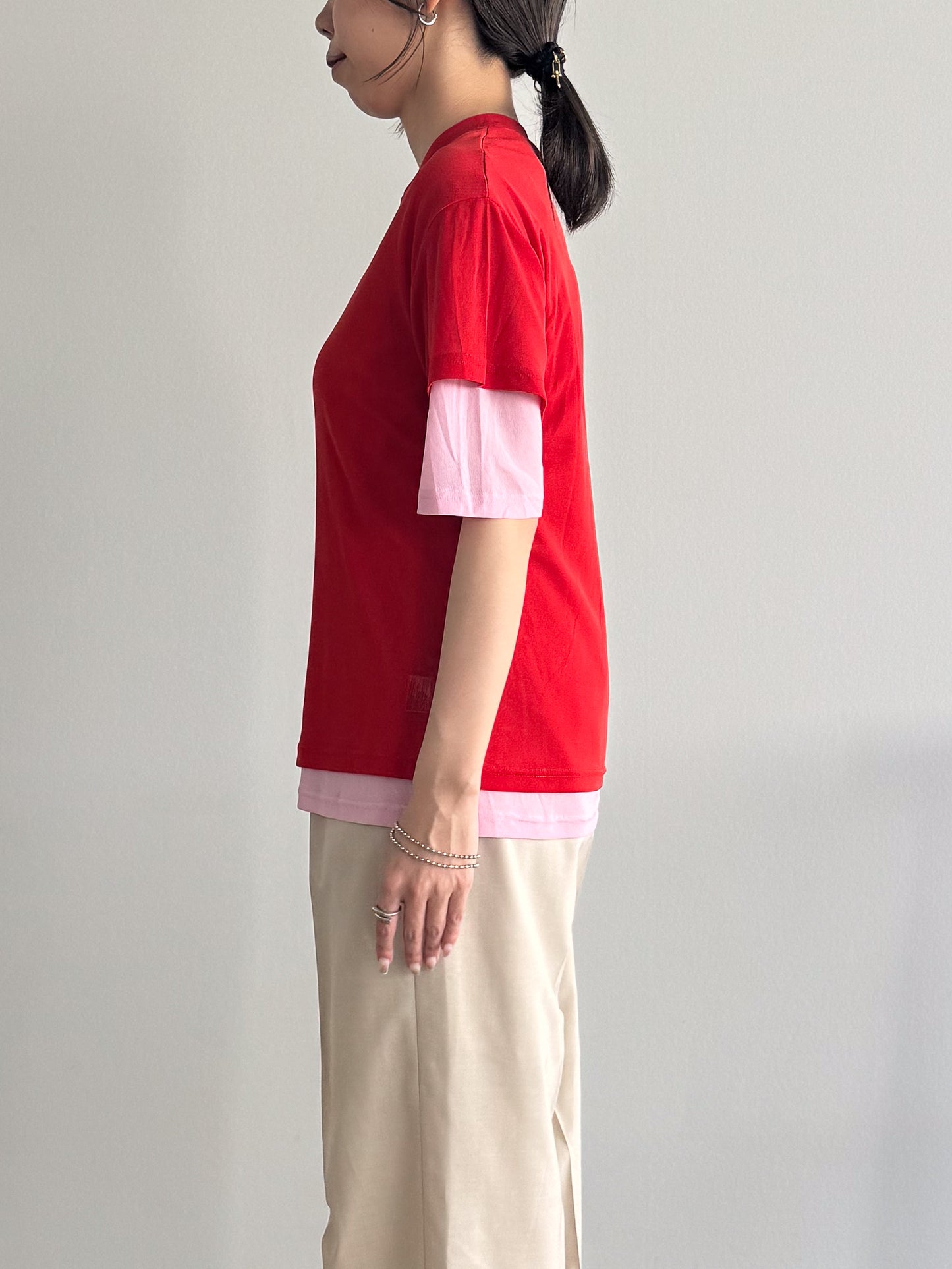レイヤードニットTシャツ