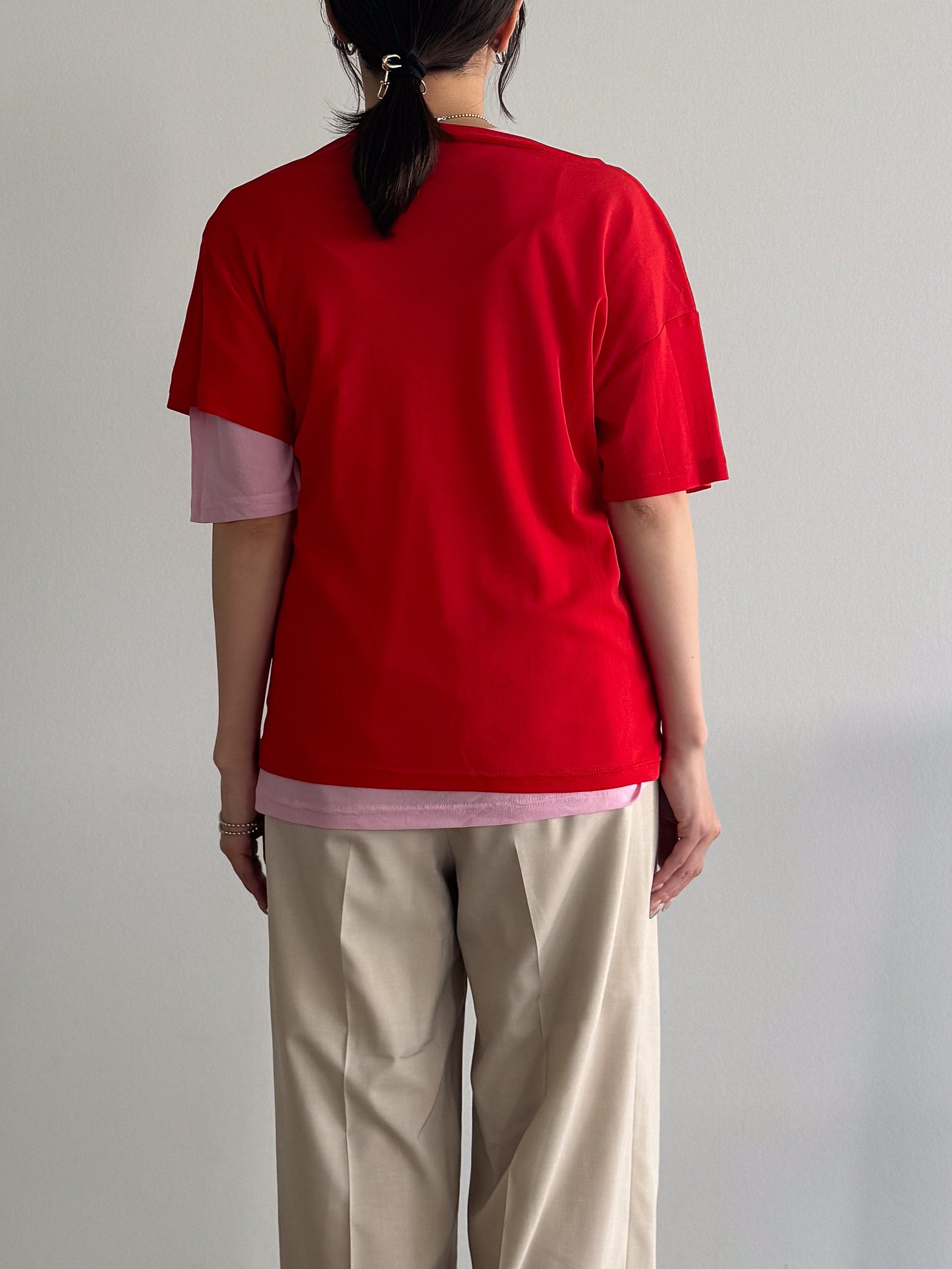 レイヤードニットTシャツ