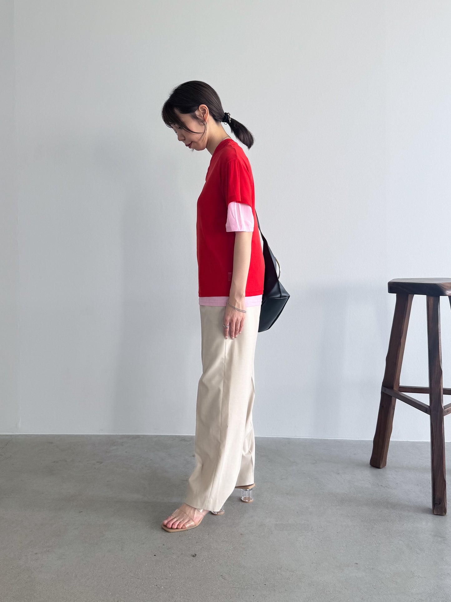レイヤードニットTシャツ