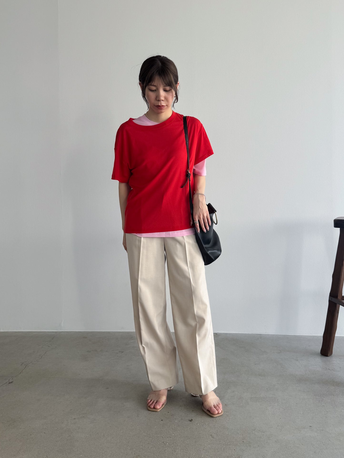 レイヤードニットTシャツ