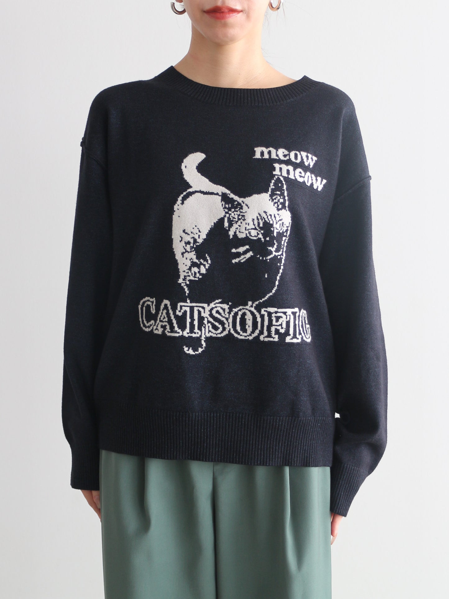 CATジャガードニット