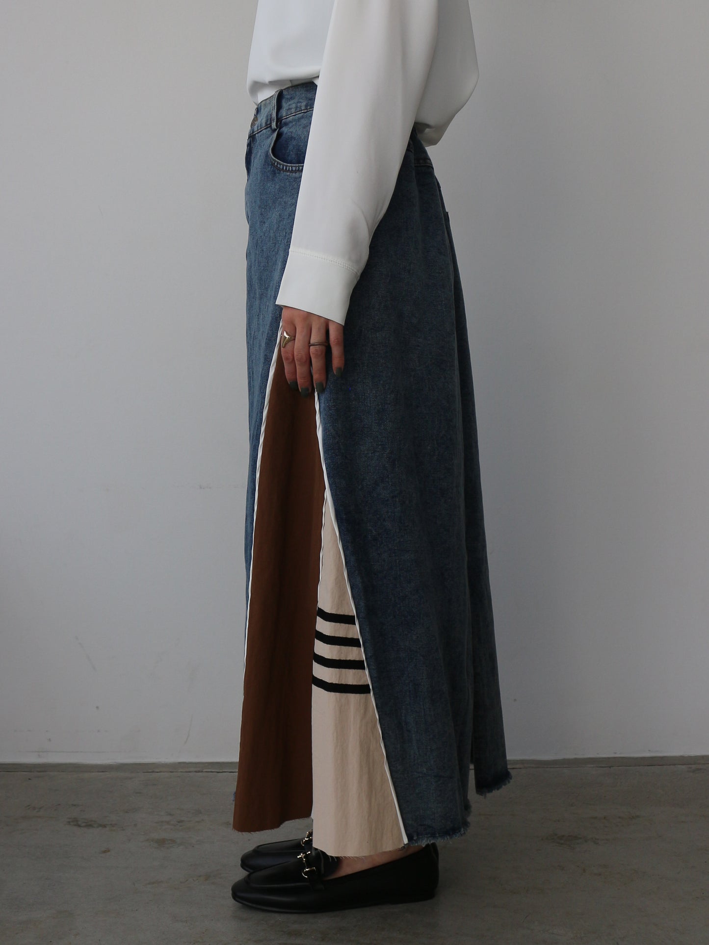 eru スポーティラインデニムスカート