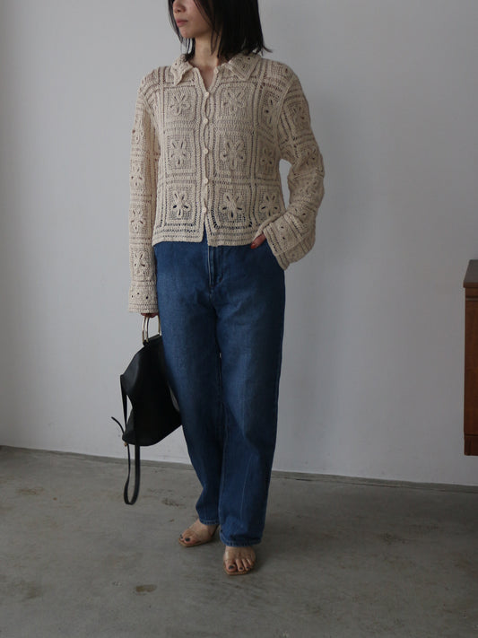 eru レース編みカーディガン