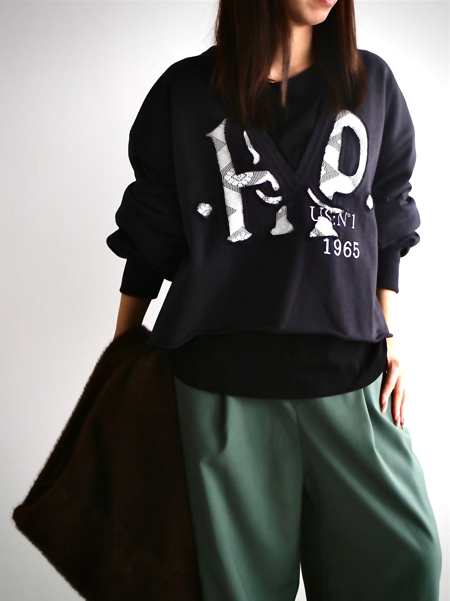 Pqran　【オリジナル図案】ロゴレーススウェットプルオーバー