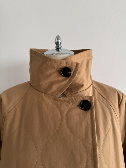 ストール付きキルティングコート