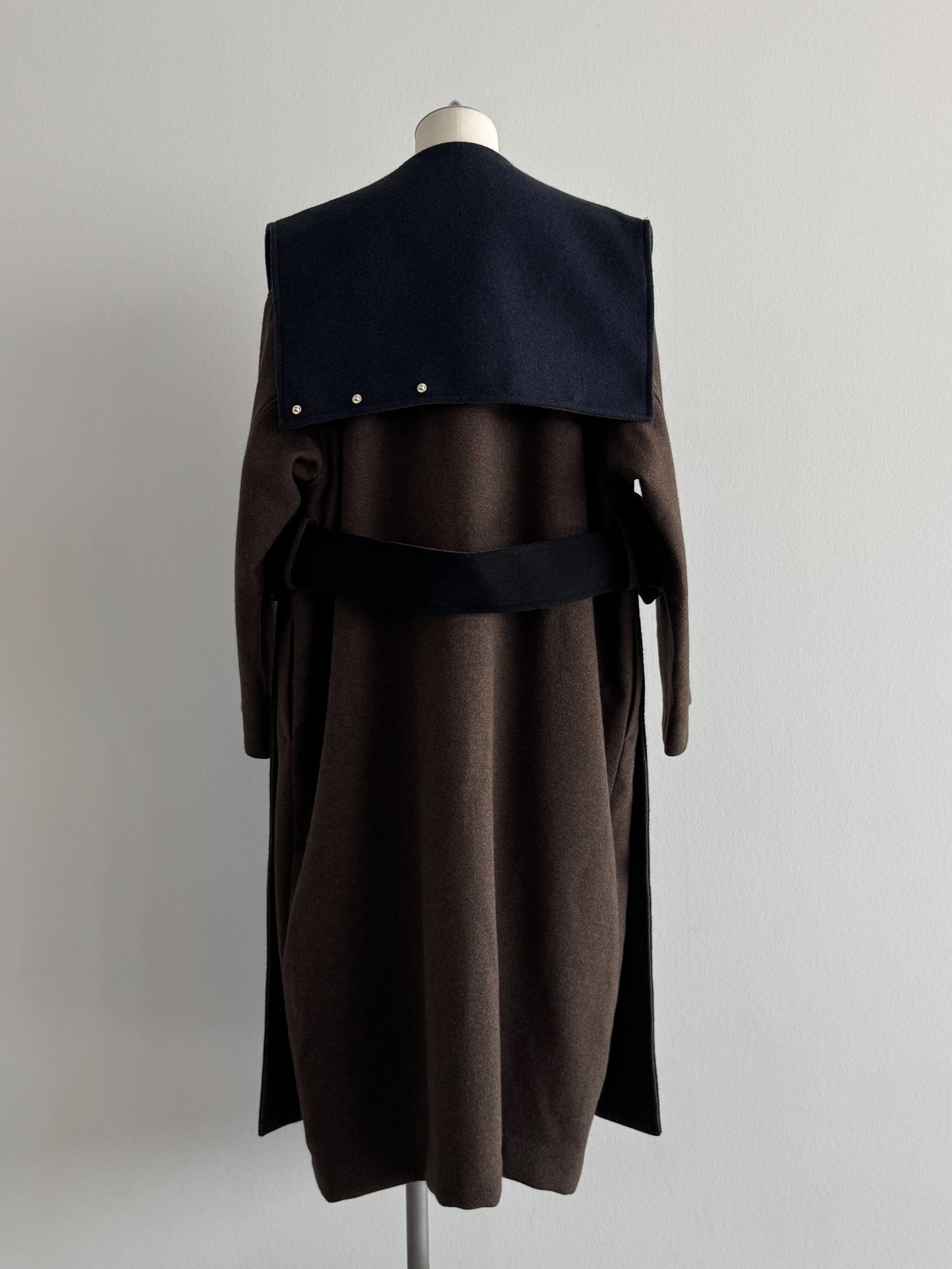 配色ロングコート