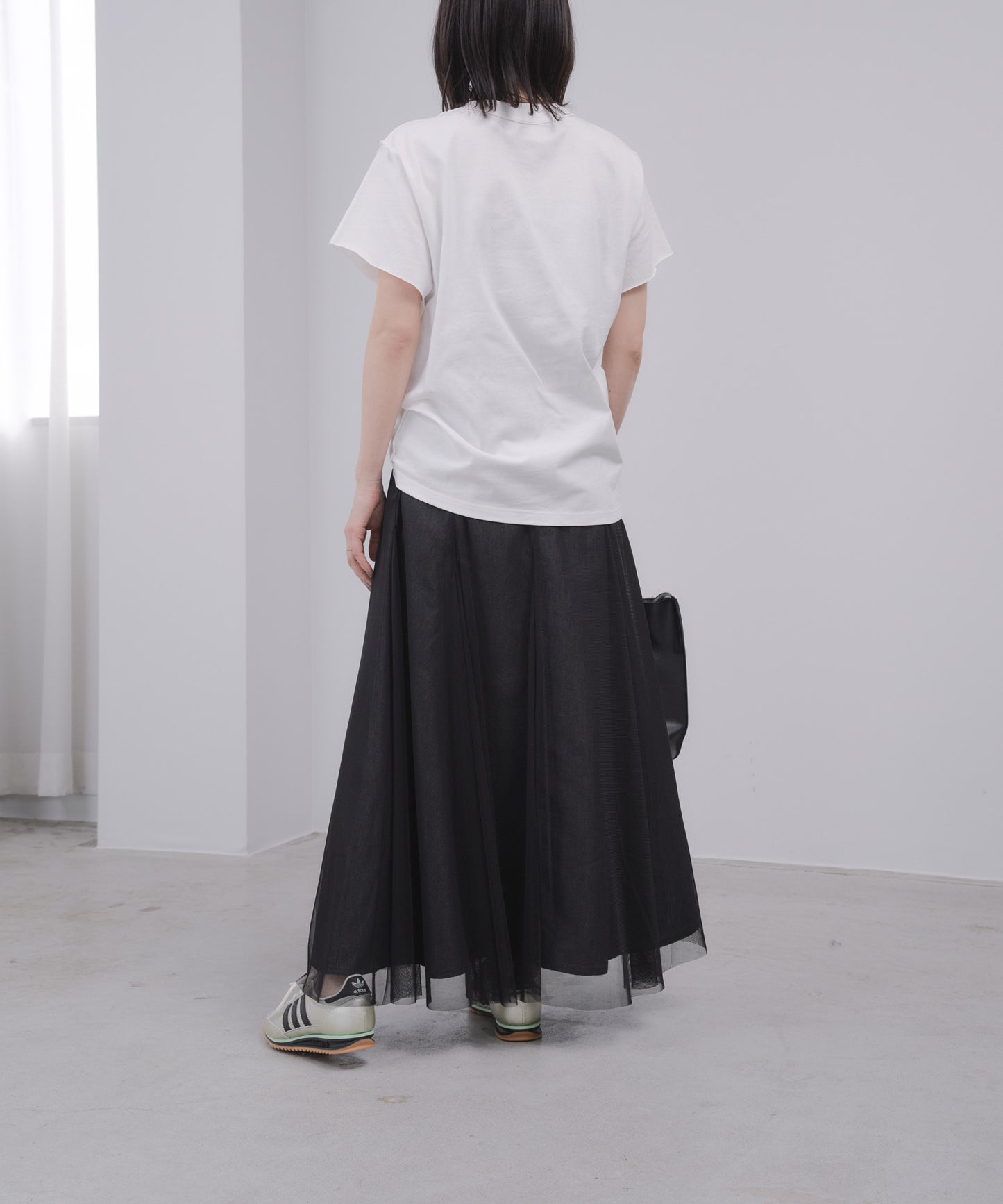 Pqran　レイヤードデニムスカート