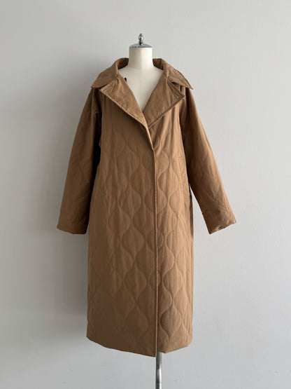 ストール付きキルティングコート