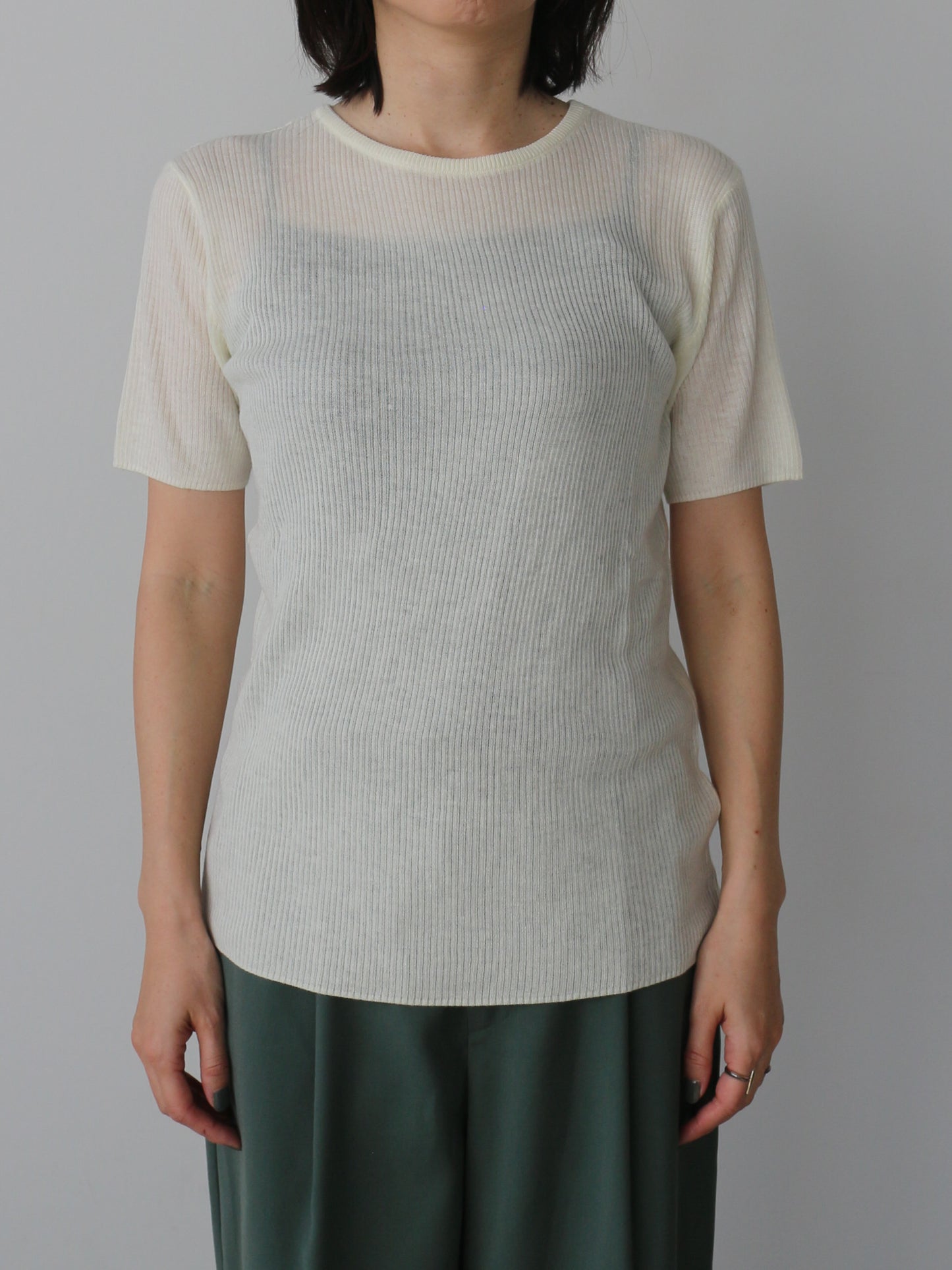 シアーリブカーディガン＆プルオーバーSET