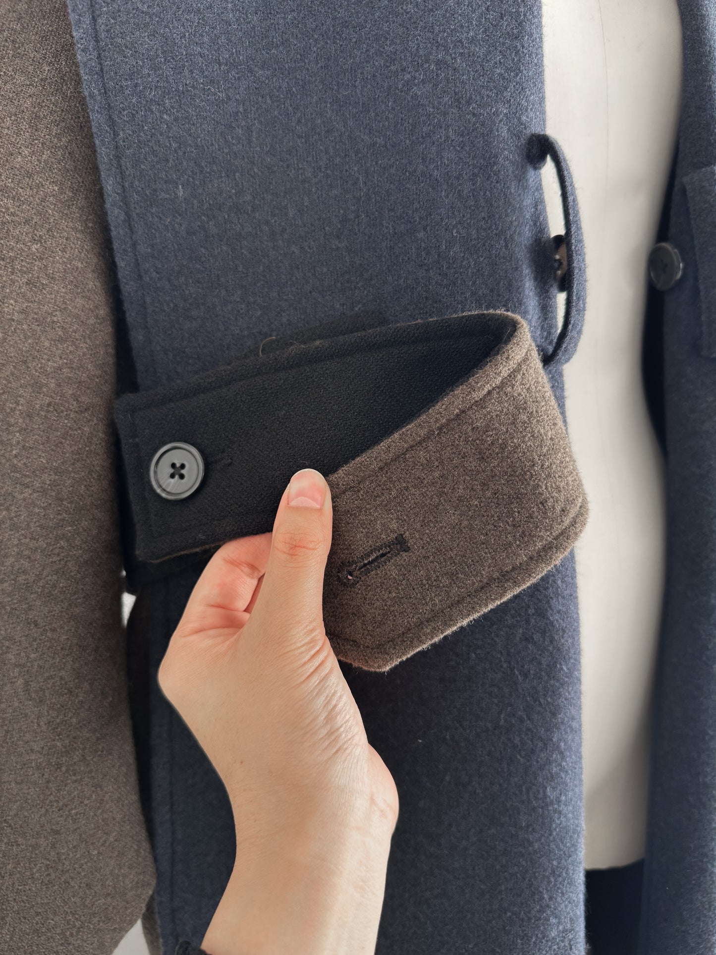 配色ロングコート