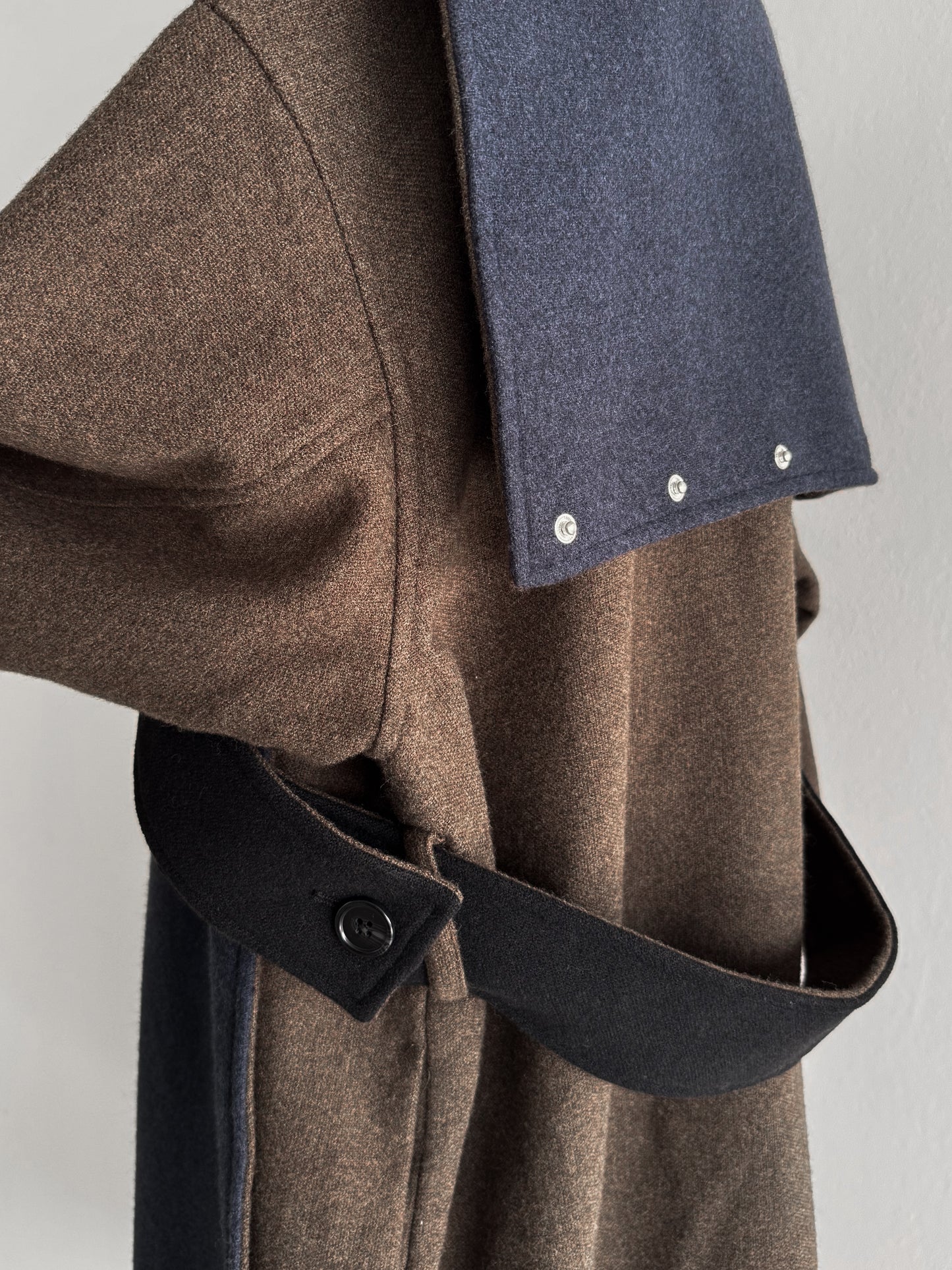 配色ロングコート