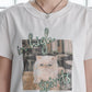Pqran　【オリジナル図案】CATプリント刺繍Tシャツ
