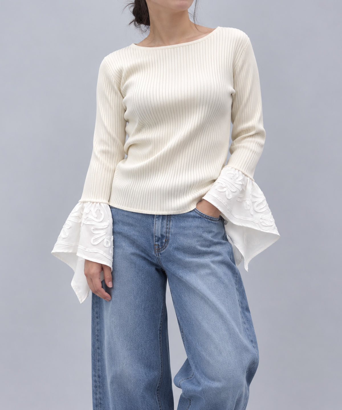 Pqran　カフスフレアニットTOPS