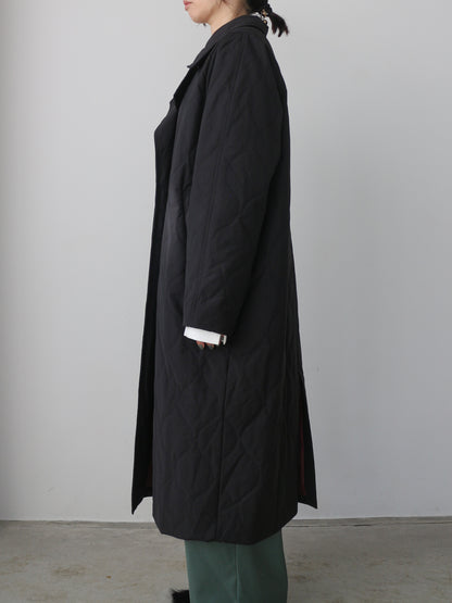 ストール付きキルティングコート