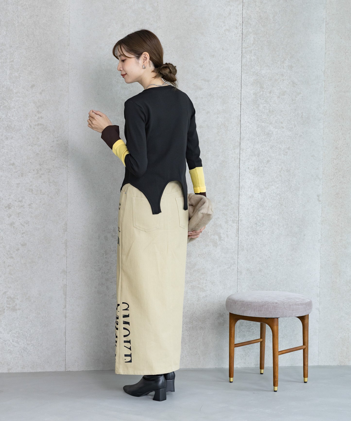 【WEB限定プライス】eru　配色スリーブニットトップス