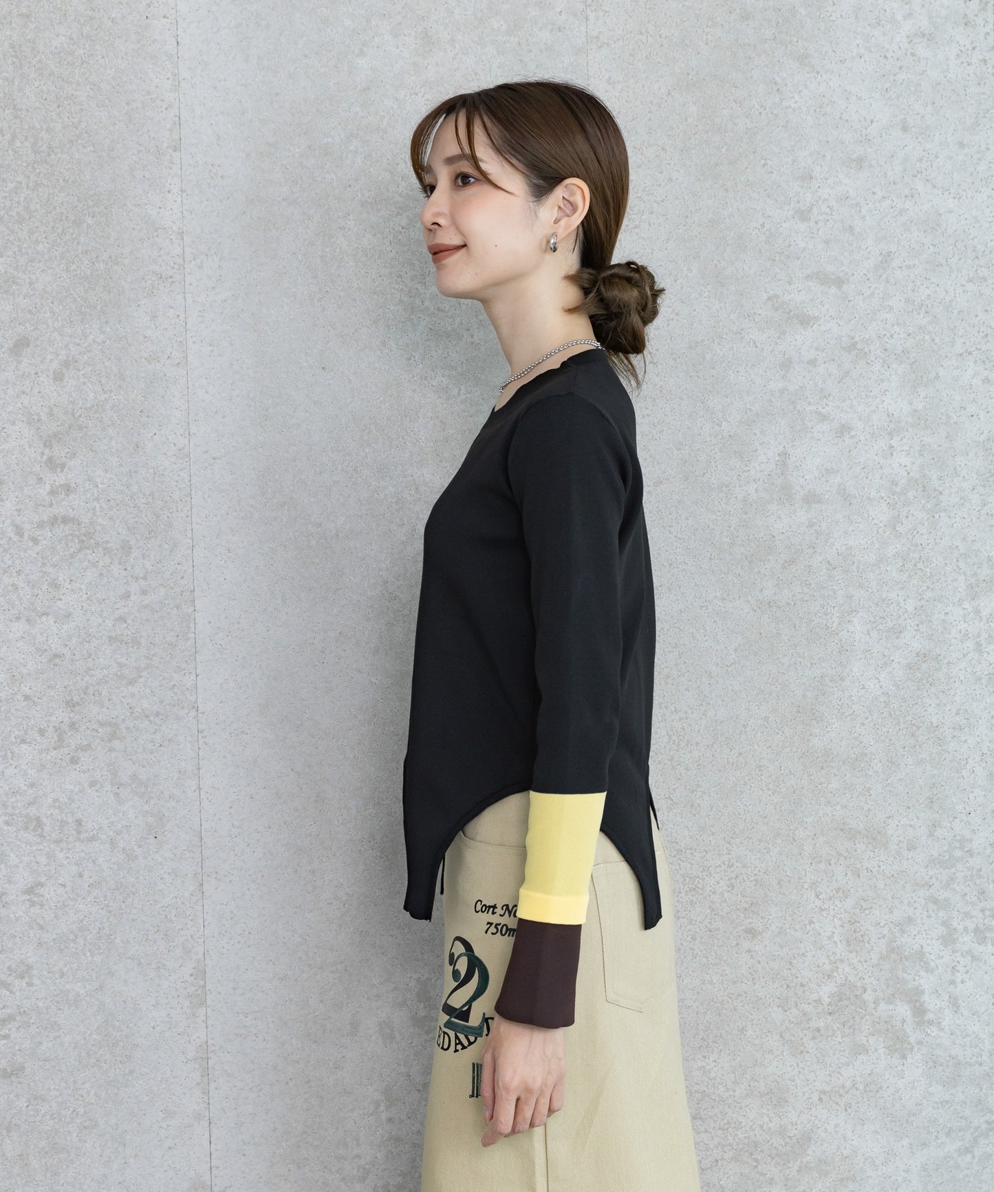 【WEB限定プライス】eru　配色スリーブニットトップス
