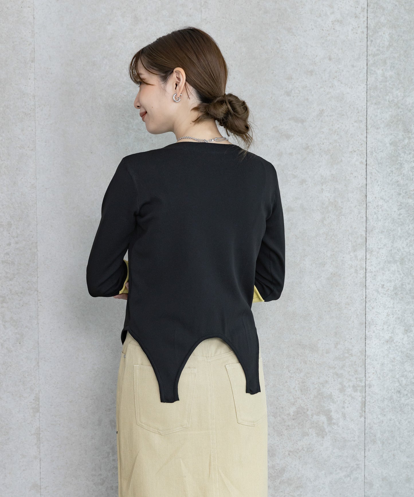 【WEB限定プライス】eru　配色スリーブニットトップス