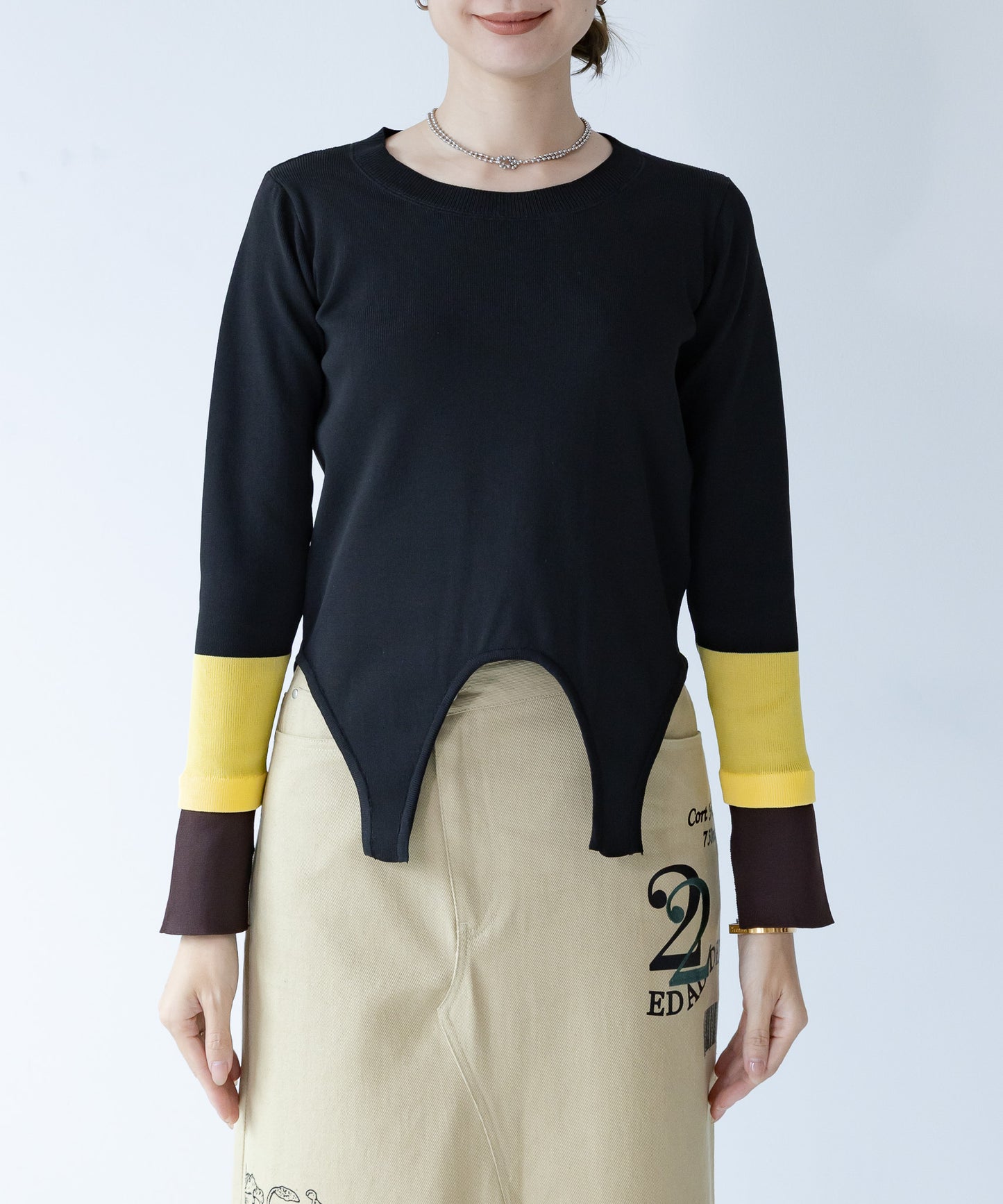 【WEB限定プライス】eru　配色スリーブニットトップス