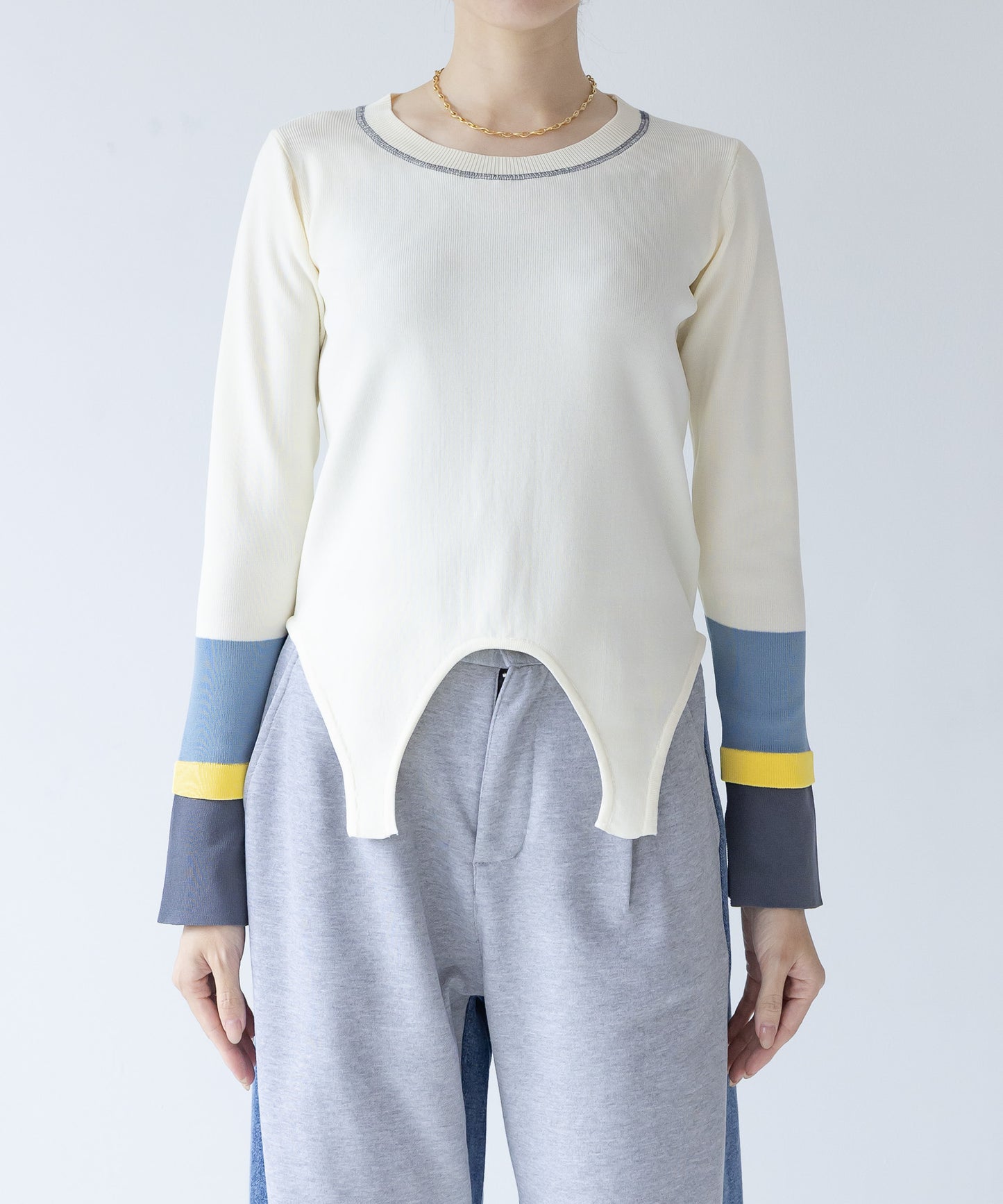 【WEB限定プライス】eru　配色スリーブニットトップス