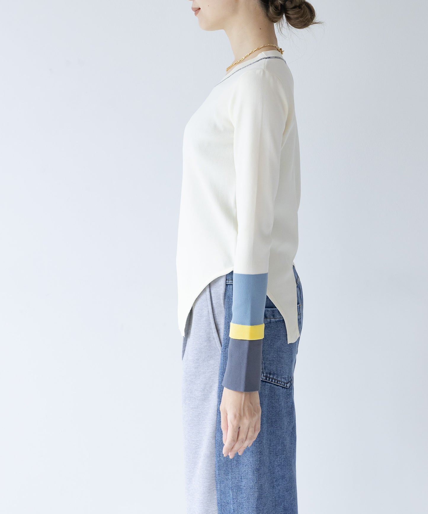 【WEB限定プライス】eru　配色スリーブニットトップス