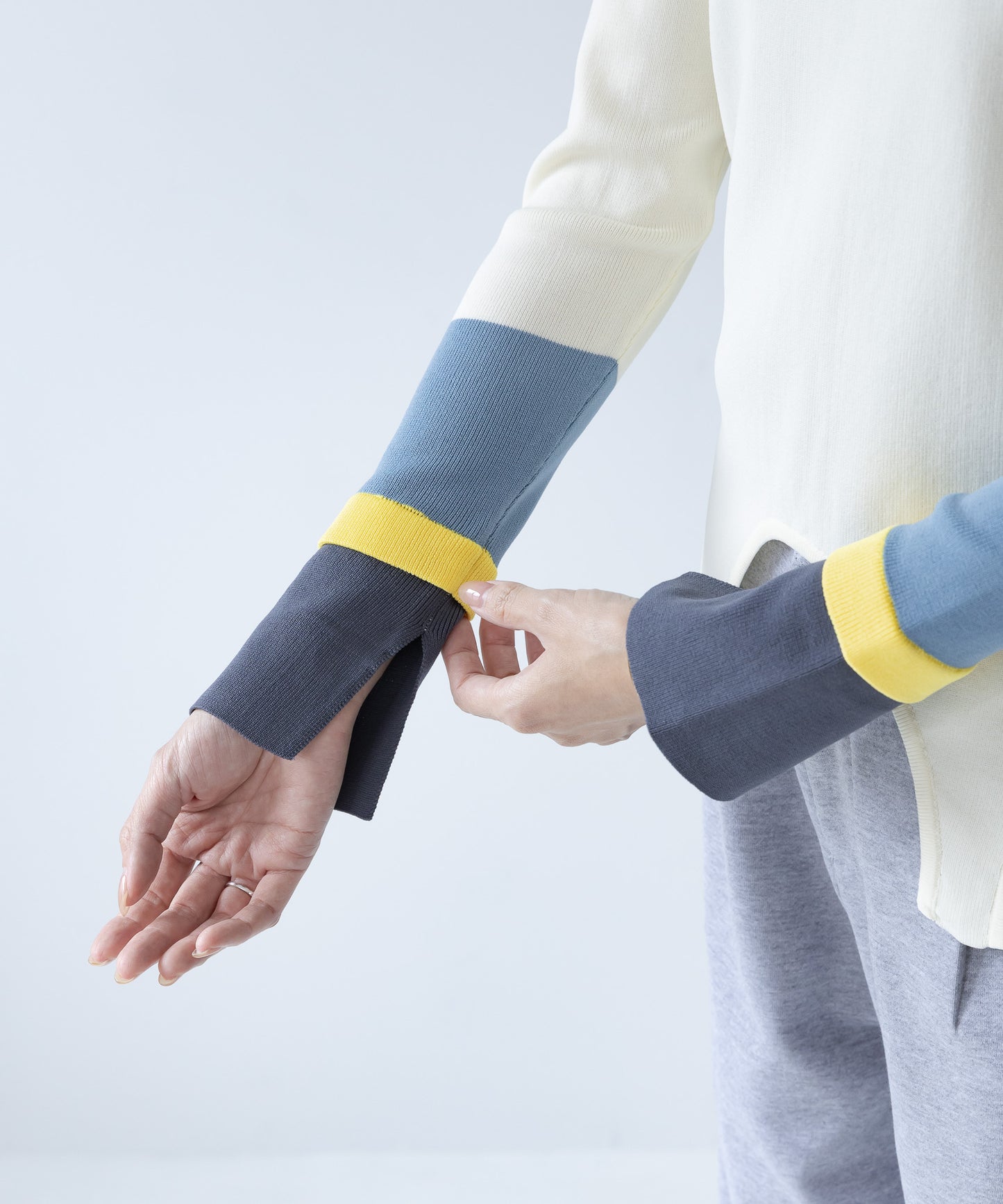 【WEB限定プライス】eru　配色スリーブニットトップス