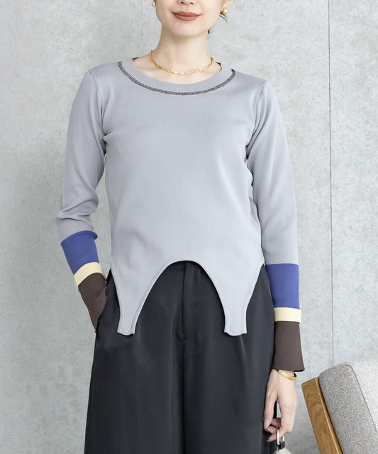 【WEB限定プライス】eru　配色スリーブニットトップス