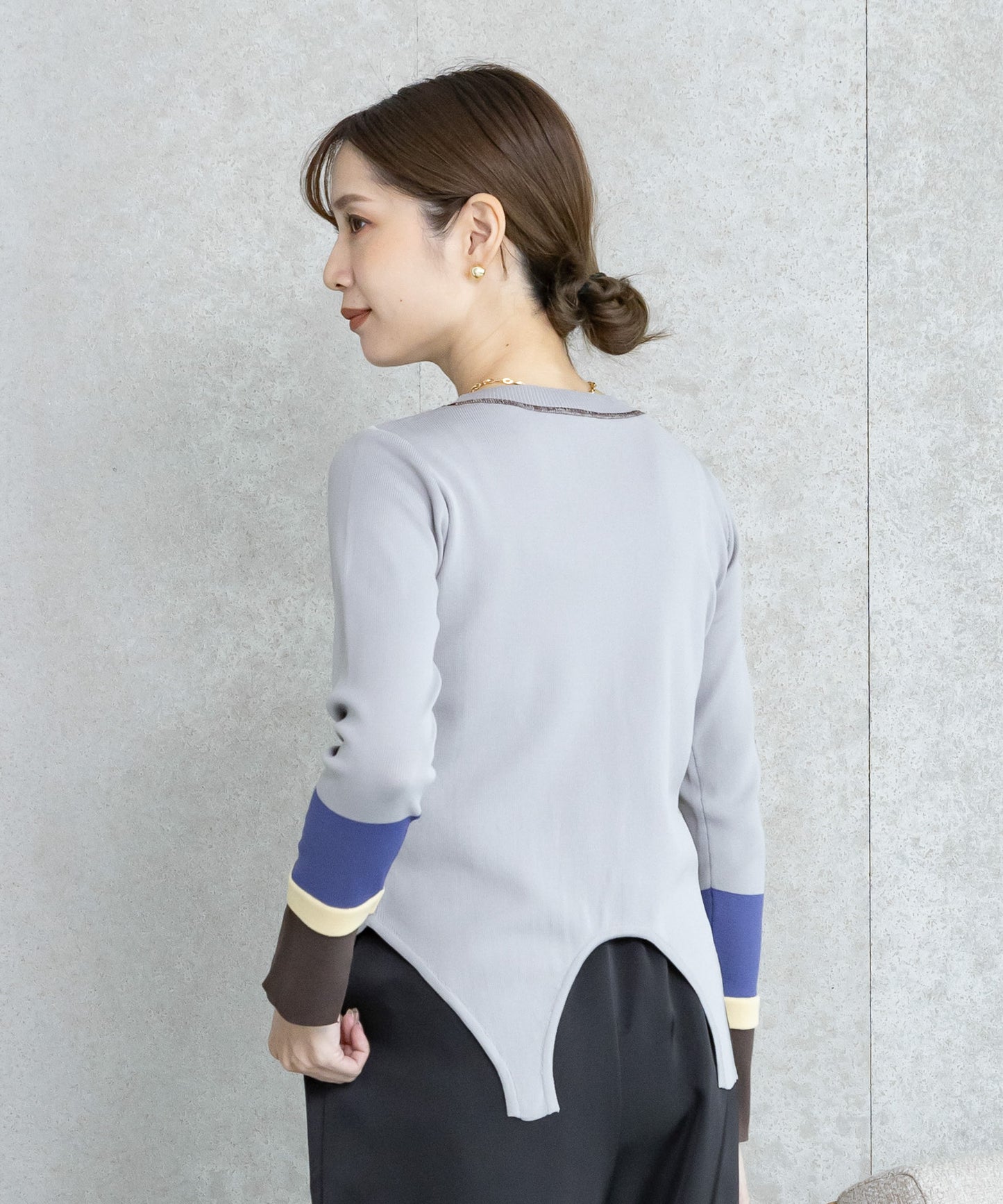 【WEB限定プライス】eru　配色スリーブニットトップス