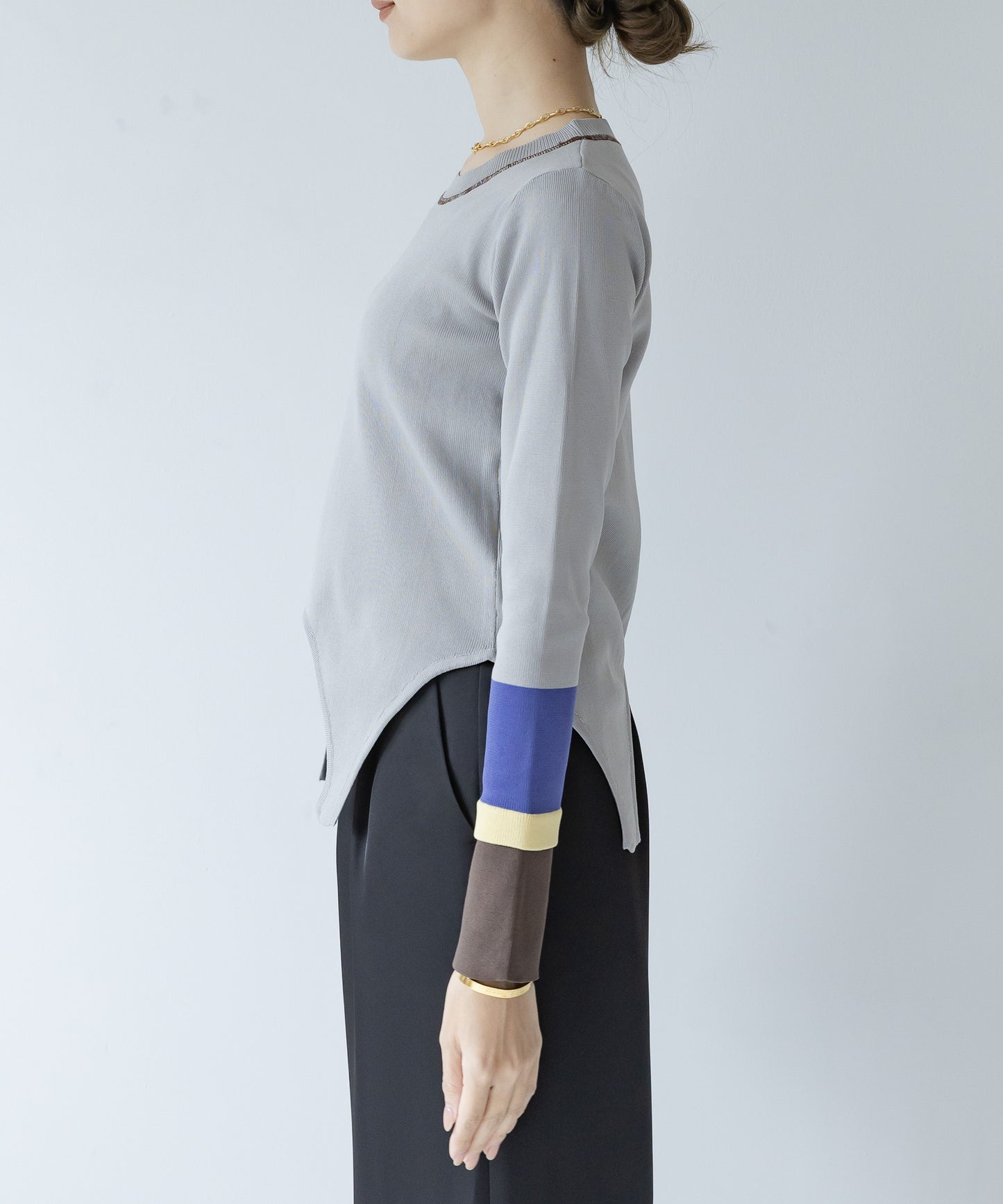 【WEB限定プライス】eru　配色スリーブニットトップス