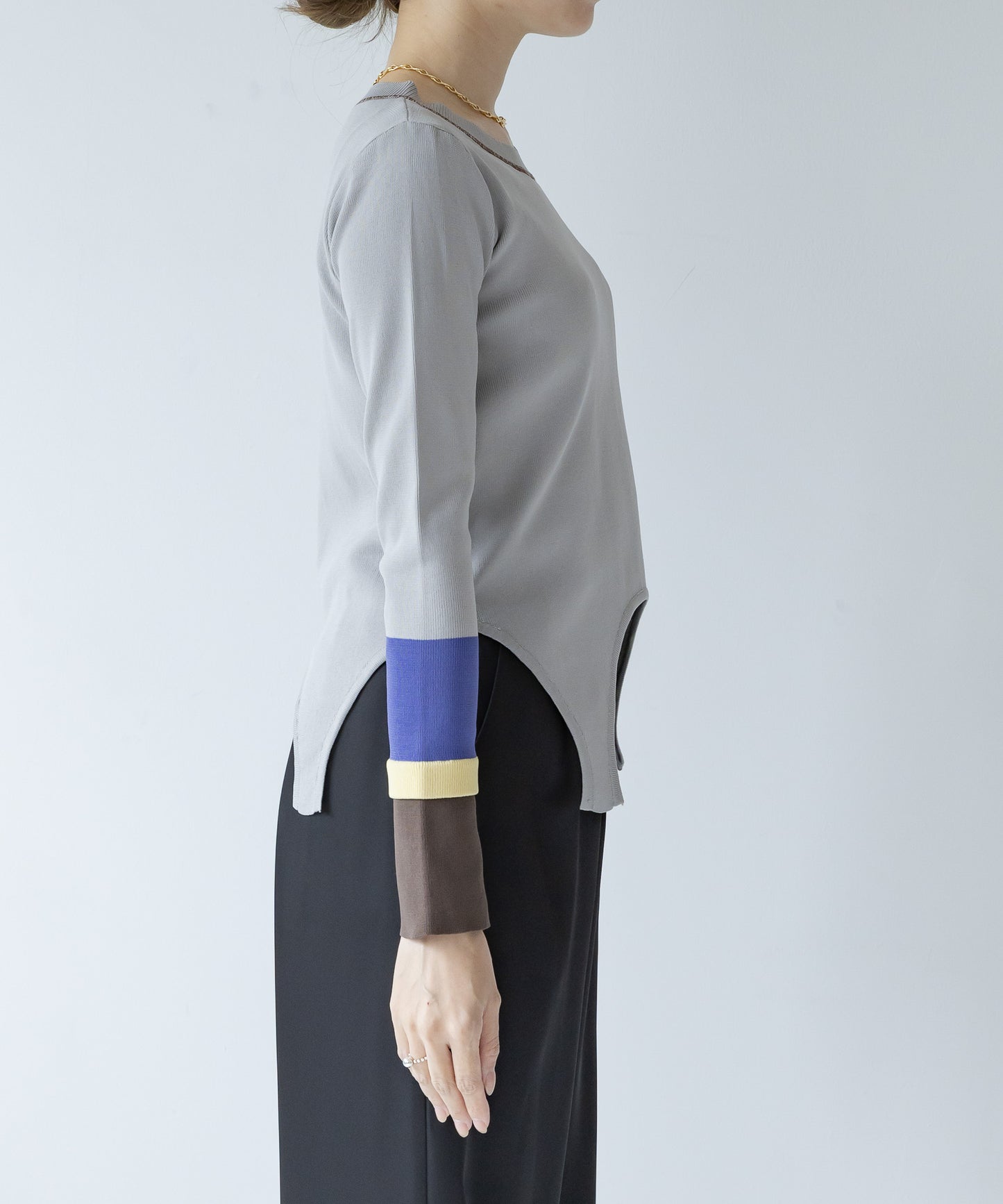 【WEB限定プライス】eru　配色スリーブニットトップス