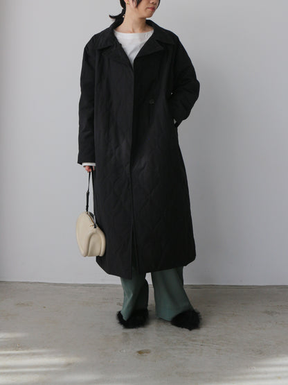 ストール付きキルティングコート