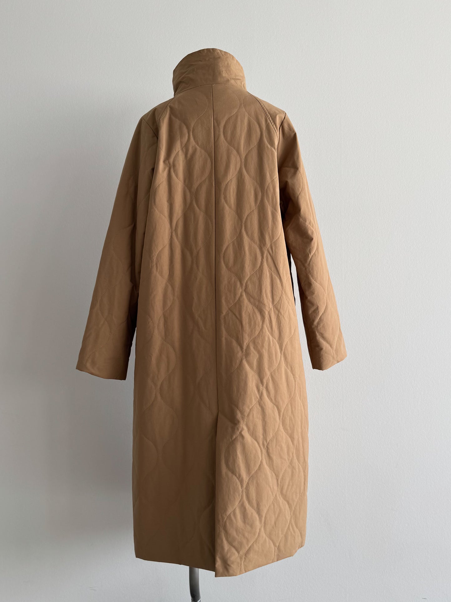 ストール付きキルティングコート