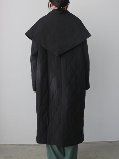 ストール付きキルティングコート