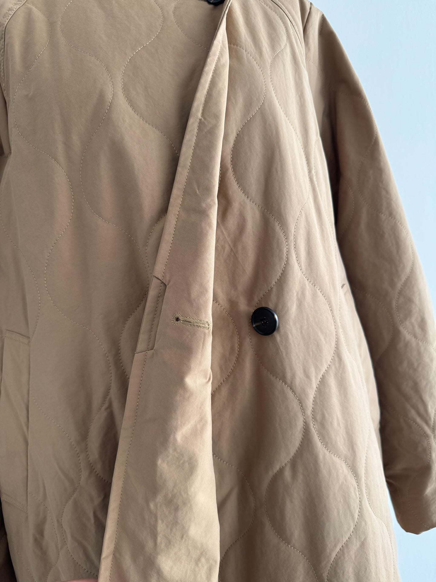 ストール付きキルティングコート