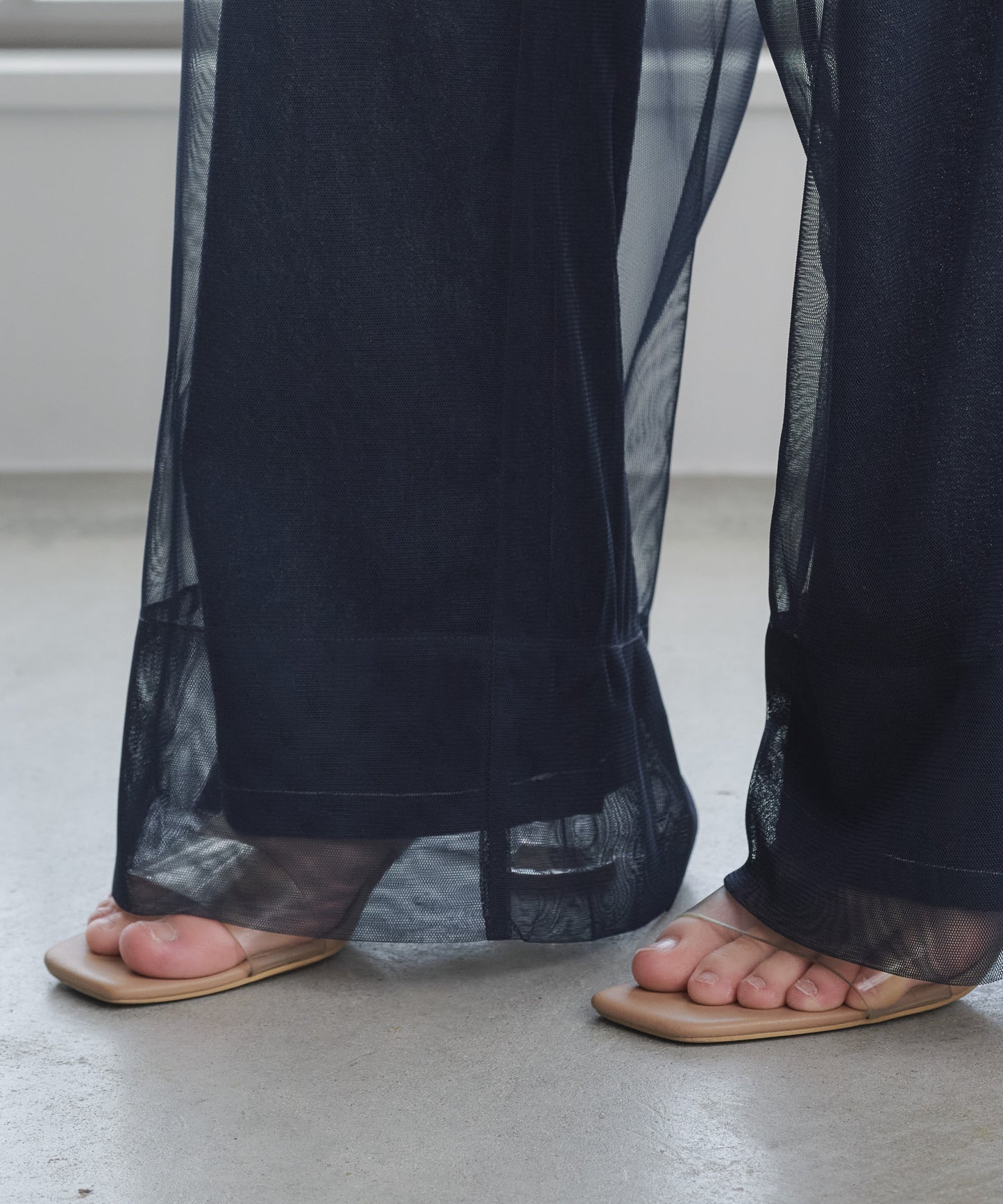 Pqran　レイヤードデニムパンツ