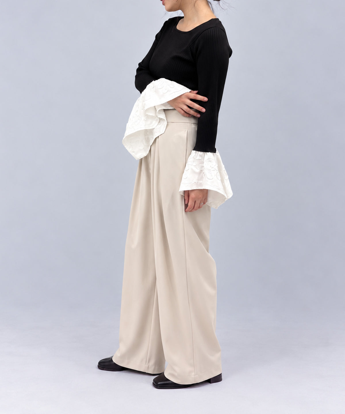 Pqran　カフスフレアニットTOPS