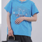 Pqran　【オリジナル図案】馬刺繍カレッジプリントTシャツ