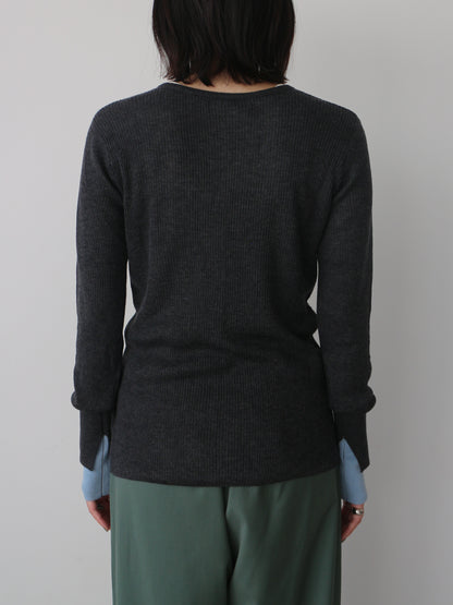 シアーリブカーディガン＆プルオーバーSET