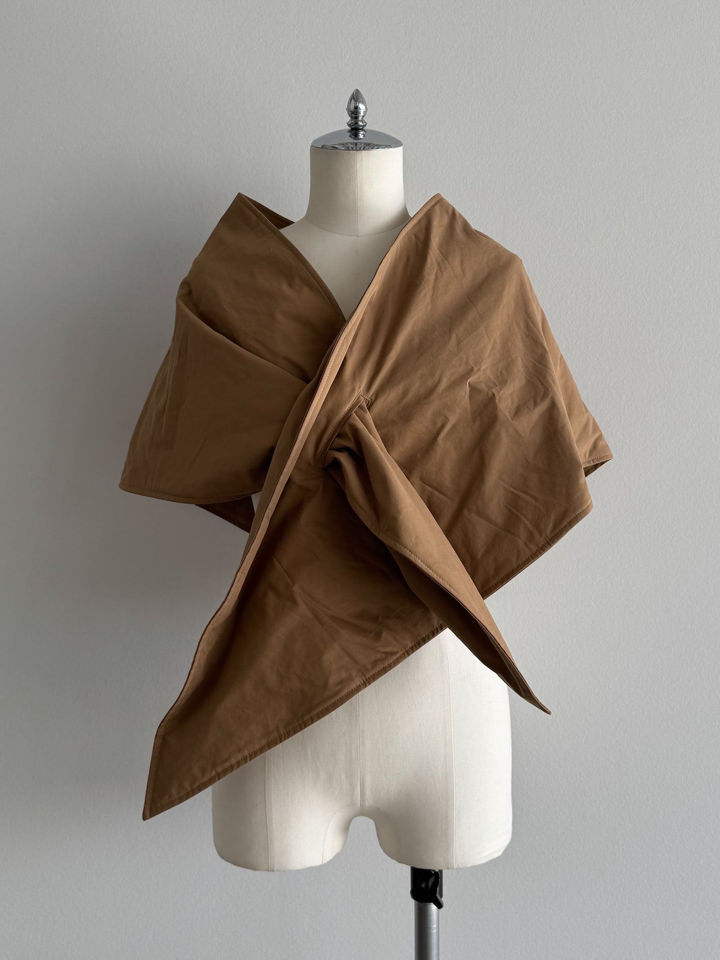 ストール付きキルティングコート